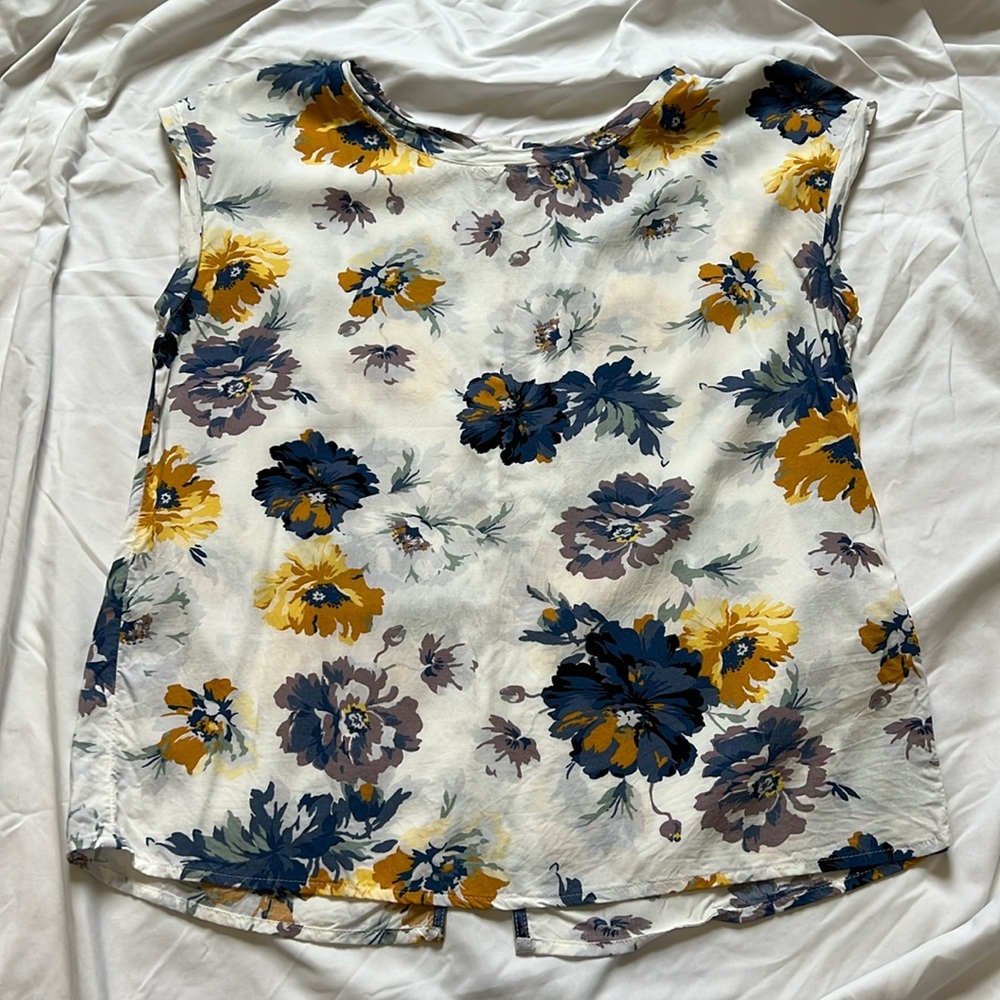 Abercrombie & Fitch Floral Blouse - Yellow, Blue, Gray